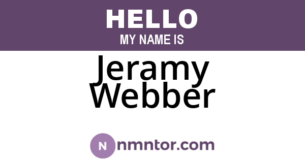 Jeramy Webber