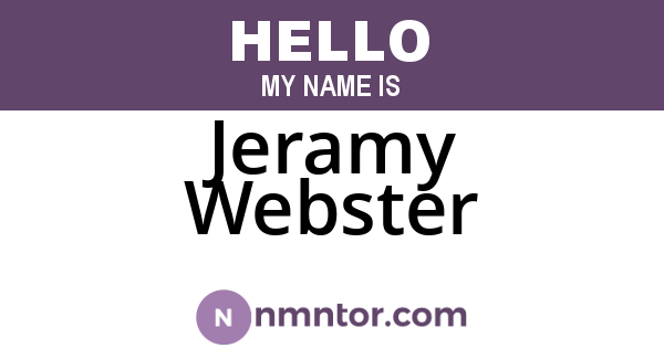 Jeramy Webster
