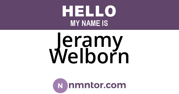 Jeramy Welborn