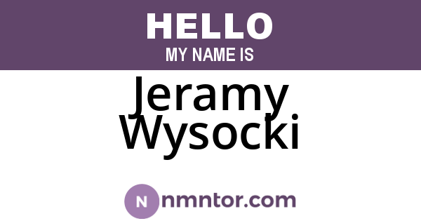 Jeramy Wysocki