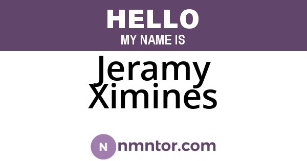 Jeramy Ximines