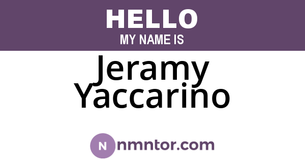 Jeramy Yaccarino