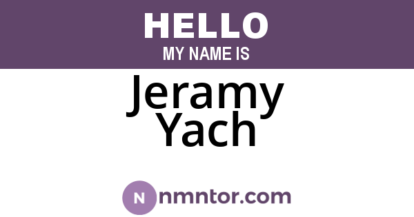 Jeramy Yach