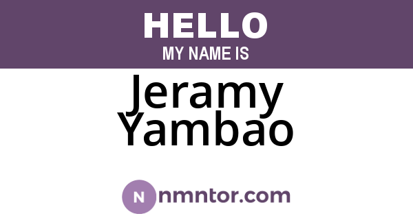 Jeramy Yambao