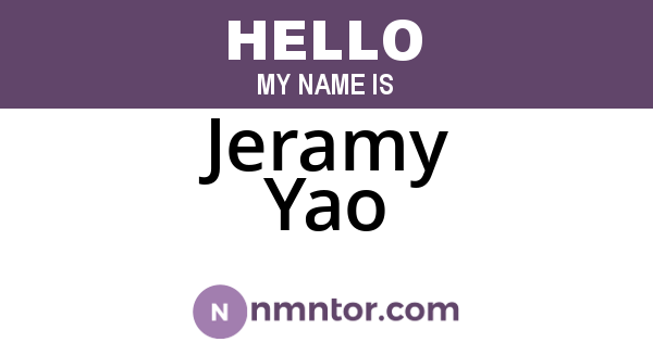 Jeramy Yao