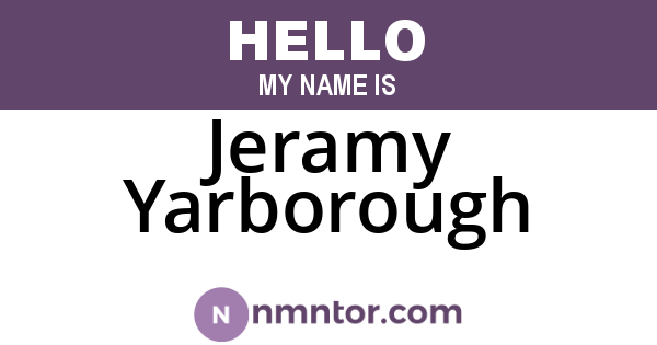 Jeramy Yarborough