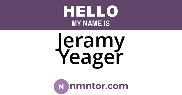 Jeramy Yeager