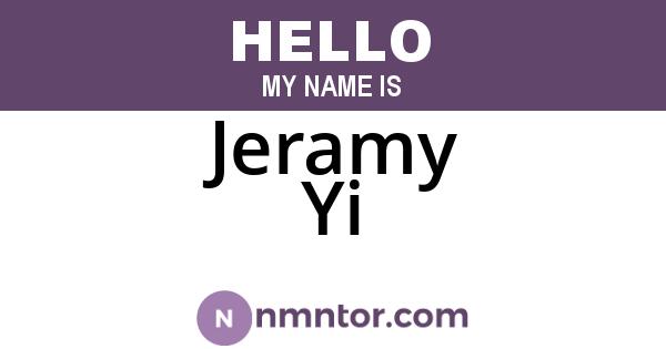 Jeramy Yi