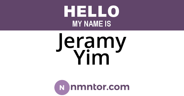 Jeramy Yim