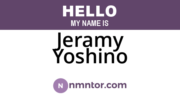 Jeramy Yoshino