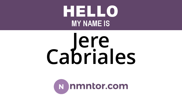 Jere Cabriales