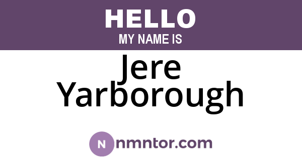 Jere Yarborough