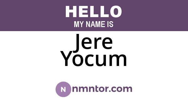 Jere Yocum