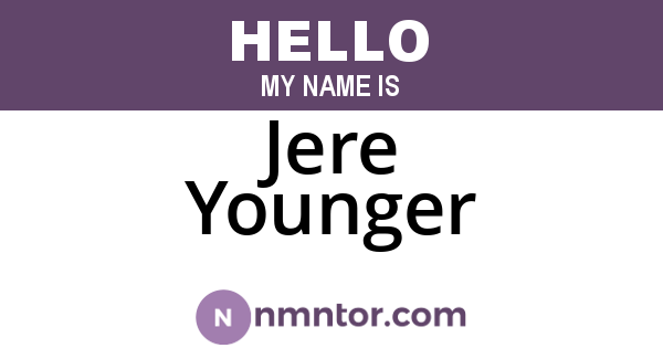 Jere Younger