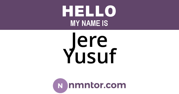 Jere Yusuf