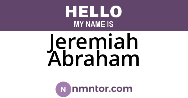 Jeremiah Abraham