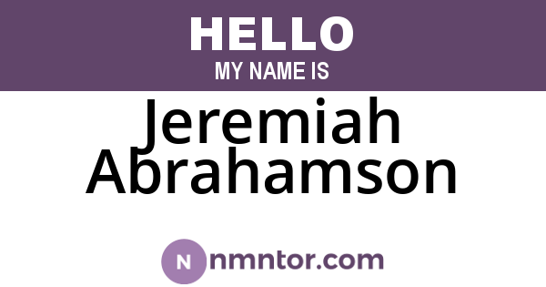 Jeremiah Abrahamson