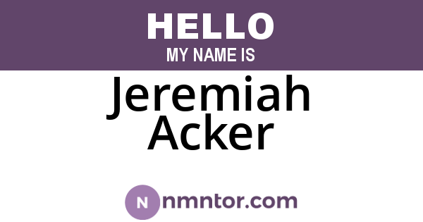 Jeremiah Acker
