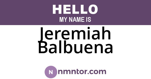 Jeremiah Balbuena