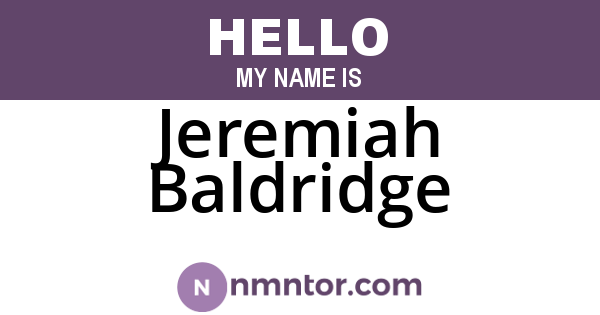 Jeremiah Baldridge