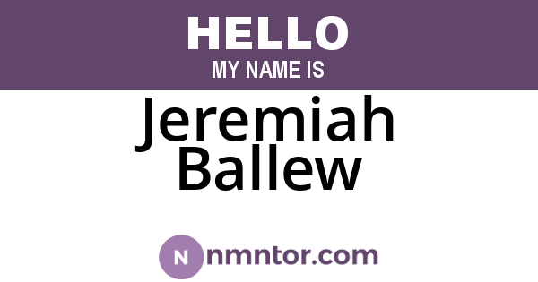 Jeremiah Ballew