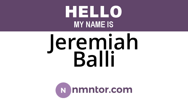 Jeremiah Balli