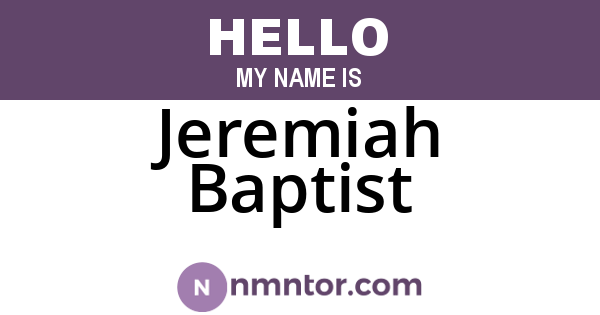 Jeremiah Baptist