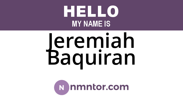Jeremiah Baquiran
