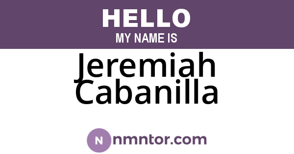 Jeremiah Cabanilla