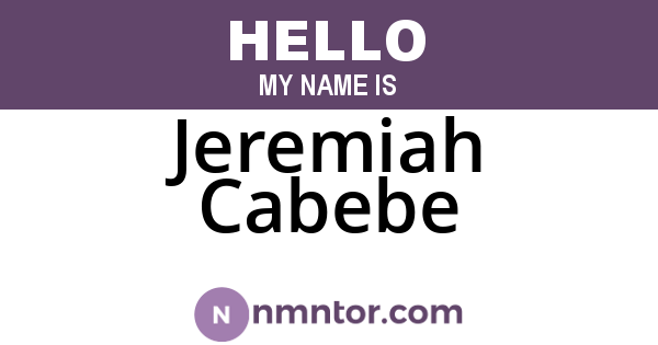 Jeremiah Cabebe