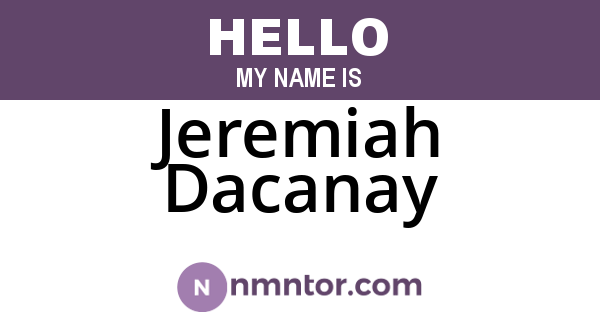 Jeremiah Dacanay
