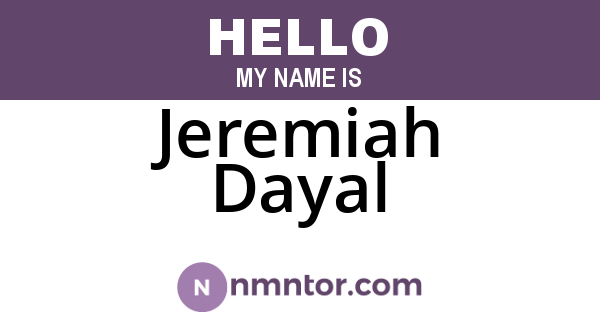 Jeremiah Dayal