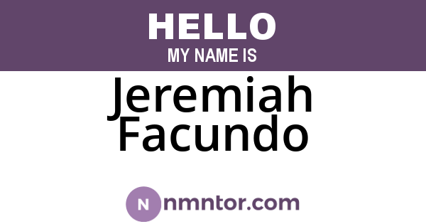 Jeremiah Facundo