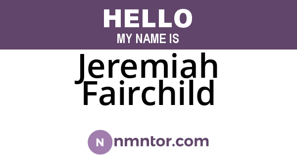Jeremiah Fairchild