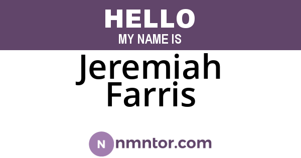 Jeremiah Farris