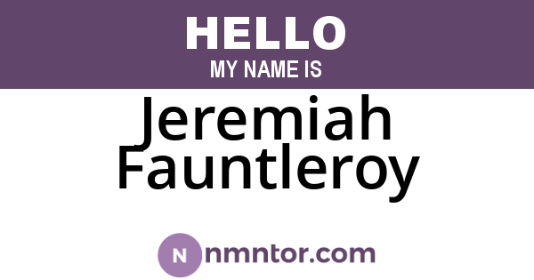 Jeremiah Fauntleroy
