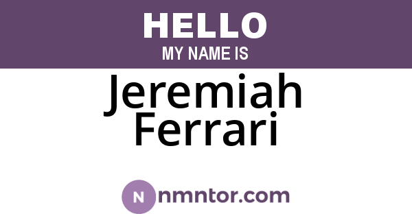 Jeremiah Ferrari