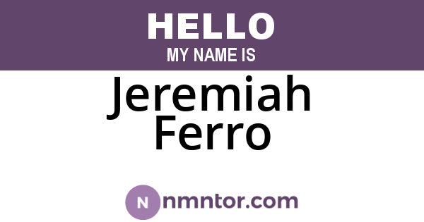 Jeremiah Ferro