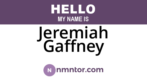 Jeremiah Gaffney