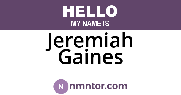 Jeremiah Gaines
