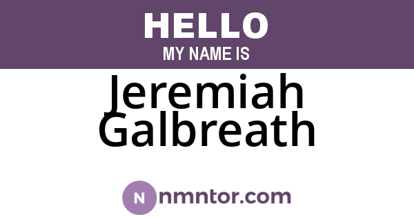 Jeremiah Galbreath