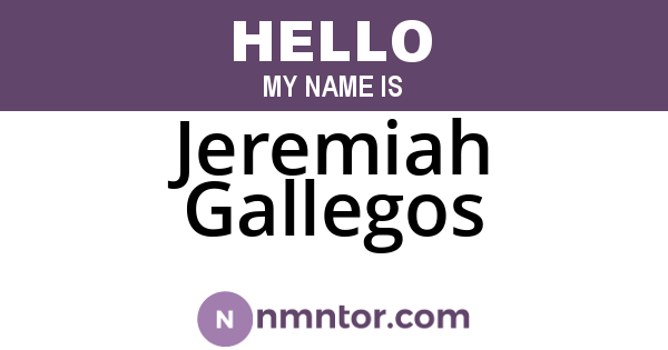 Jeremiah Gallegos
