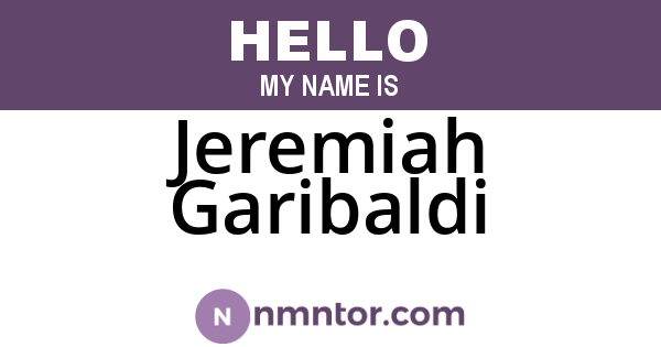 Jeremiah Garibaldi