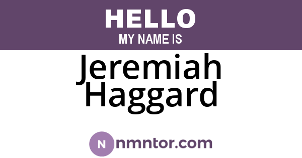 Jeremiah Haggard