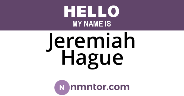 Jeremiah Hague