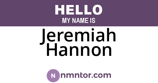 Jeremiah Hannon