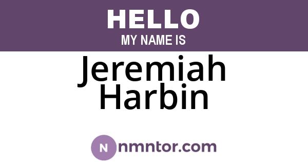 Jeremiah Harbin