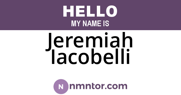Jeremiah Iacobelli