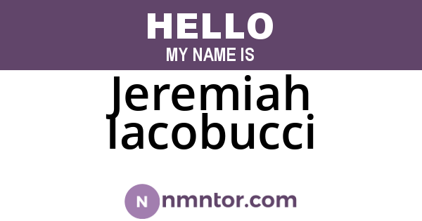 Jeremiah Iacobucci