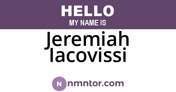 Jeremiah Iacovissi